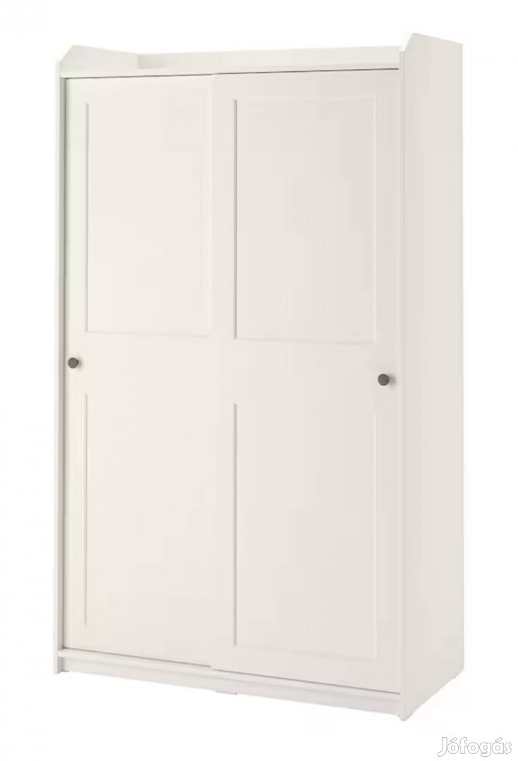 IKEA, Hauga Tolóajtós gardróbszekrény, fehér, 118x55x199 cm