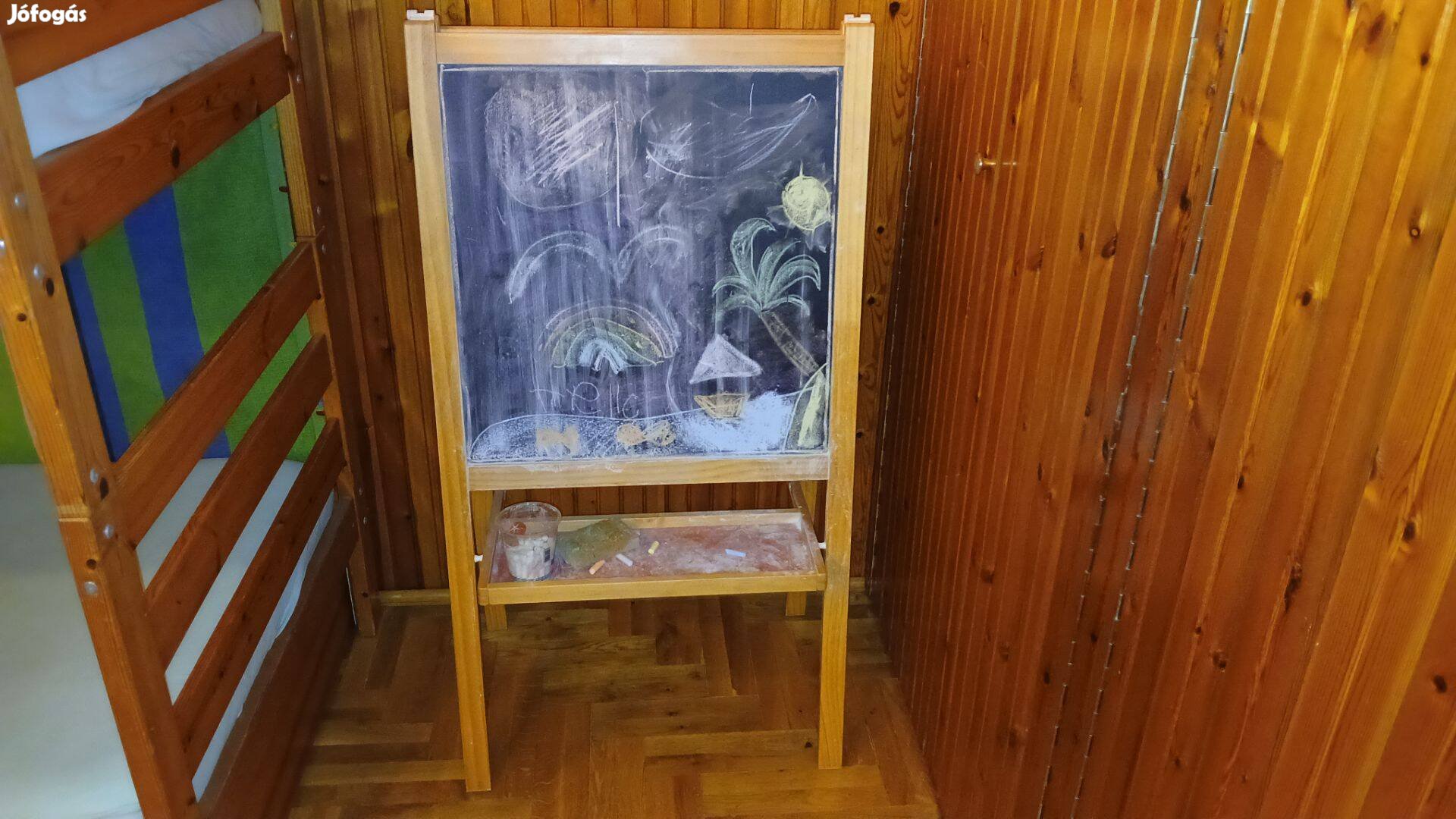 IKEA -s rajztábla állványos rajz tábla filc és kréta oldal