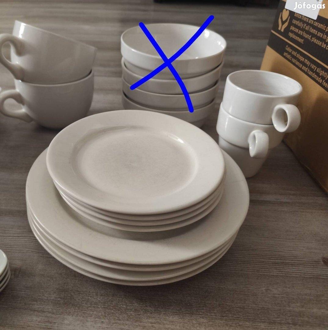 IKEA fehér étkészlet tányér bögre tál