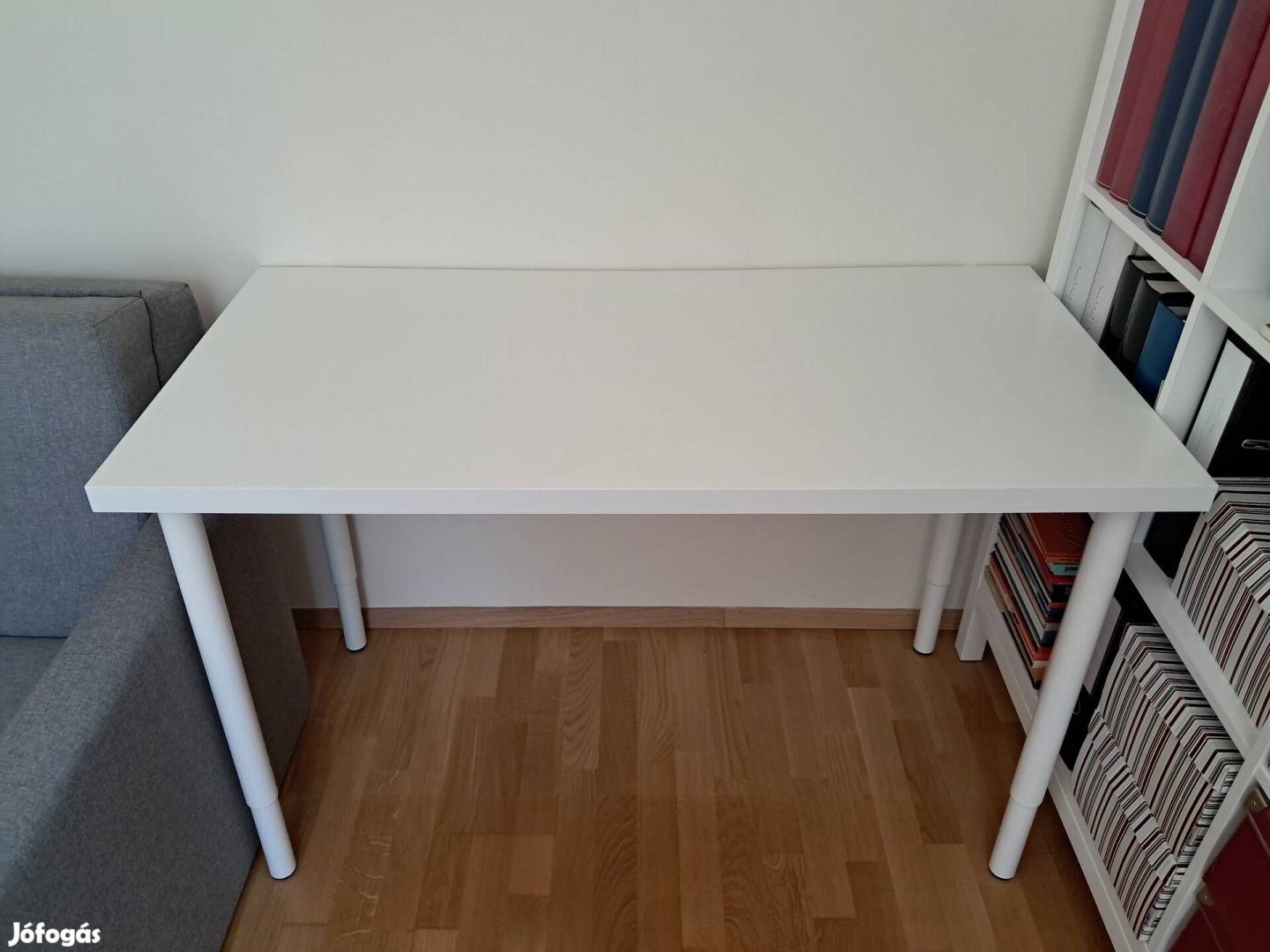 IKEA fehér íróasztal 120x60 állítható magasságú lábakkal