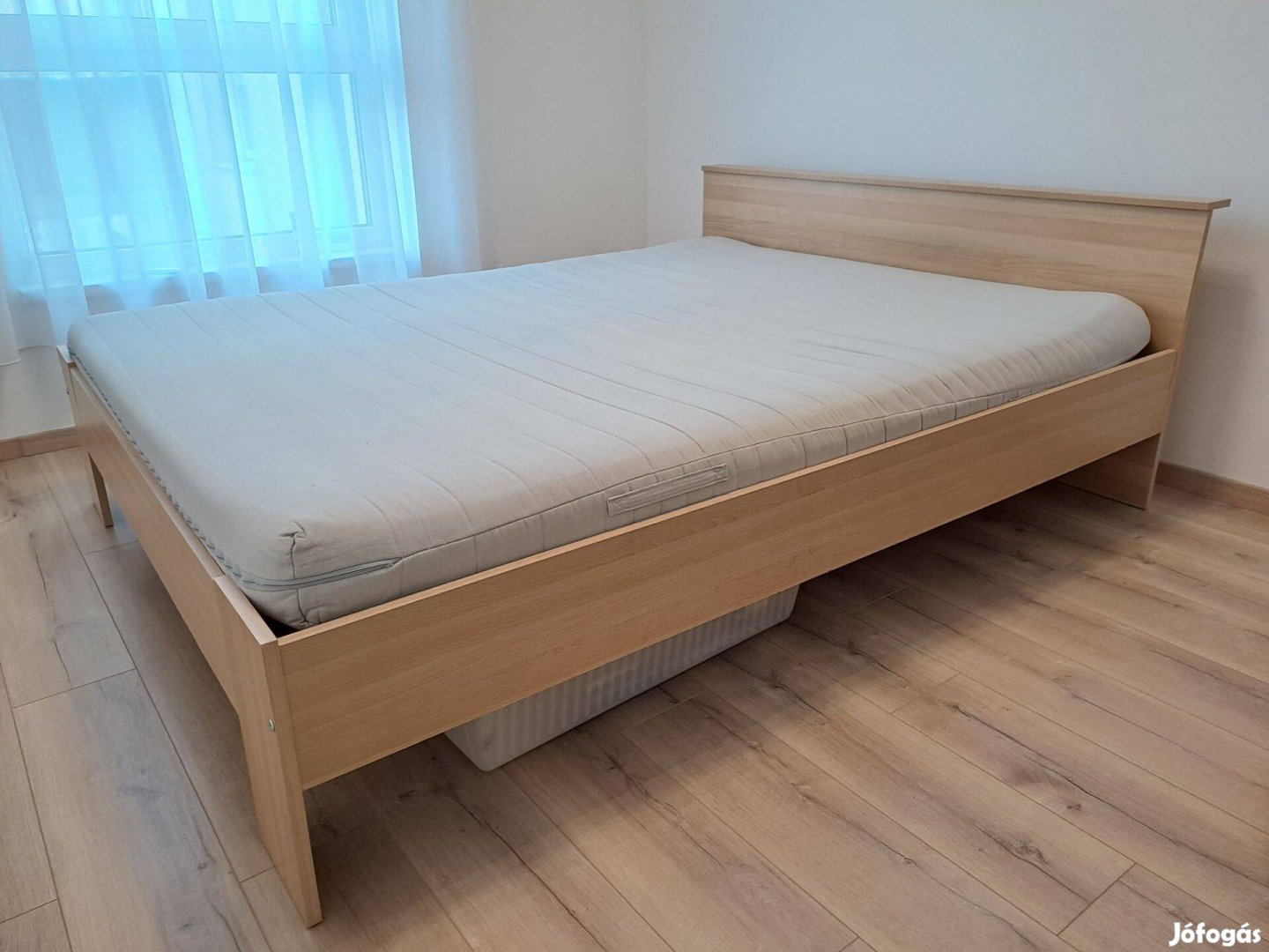 IKEA franciaágy 160 cm (keret+ágyrács+matrac+matracvédő)