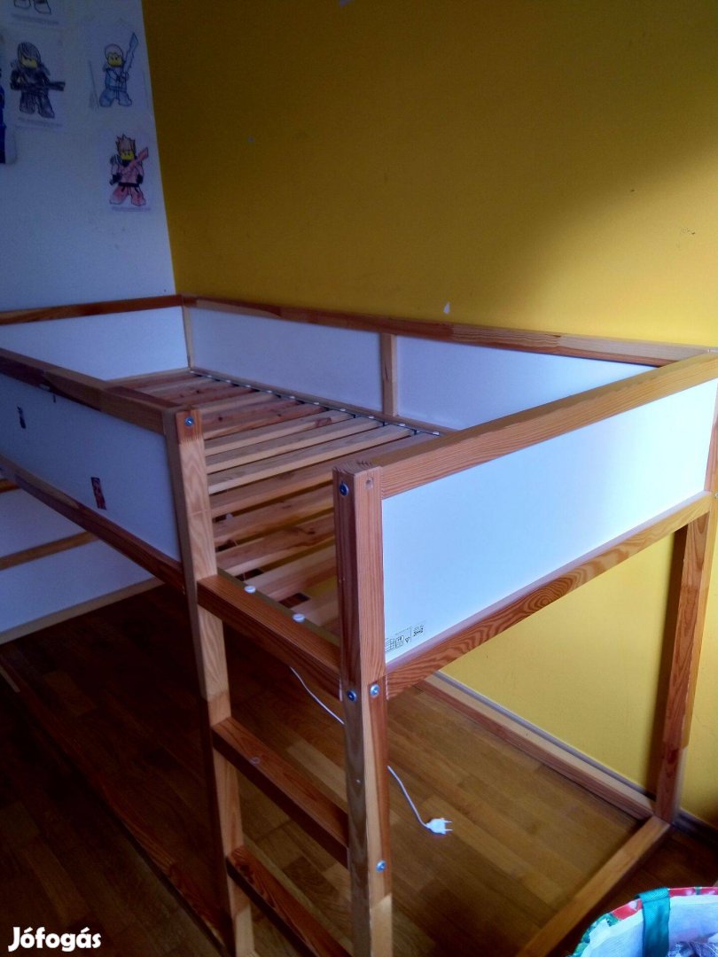IKEA megfordítható ágy, fehérfenyő, 90x200 cm