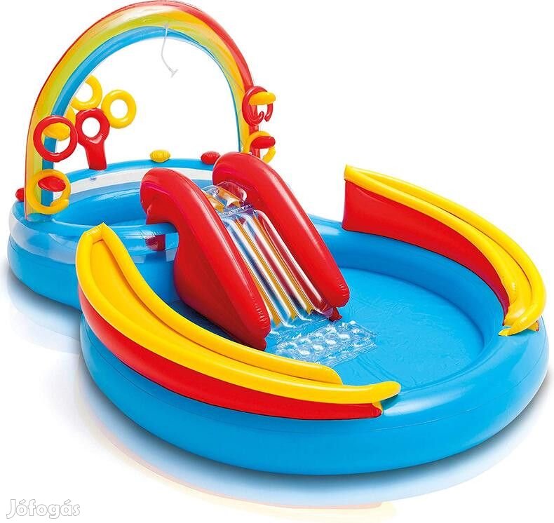 INTEX 57453 Rainbow Play Center 428L csúszdás, szivárvány élménymede
