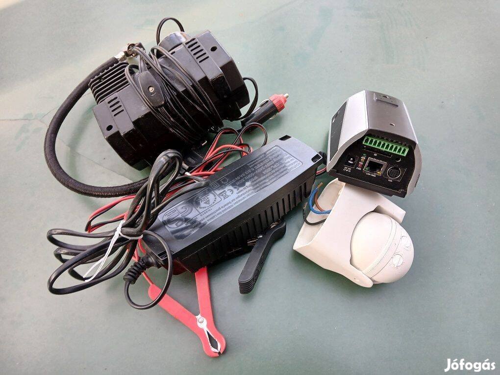 IP kamera kompresszor mozgásérzékelő akkutöltő