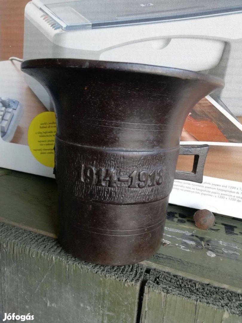 I Világháborús vas mozsár "1914-1918 Propatria"régi eredeti db
