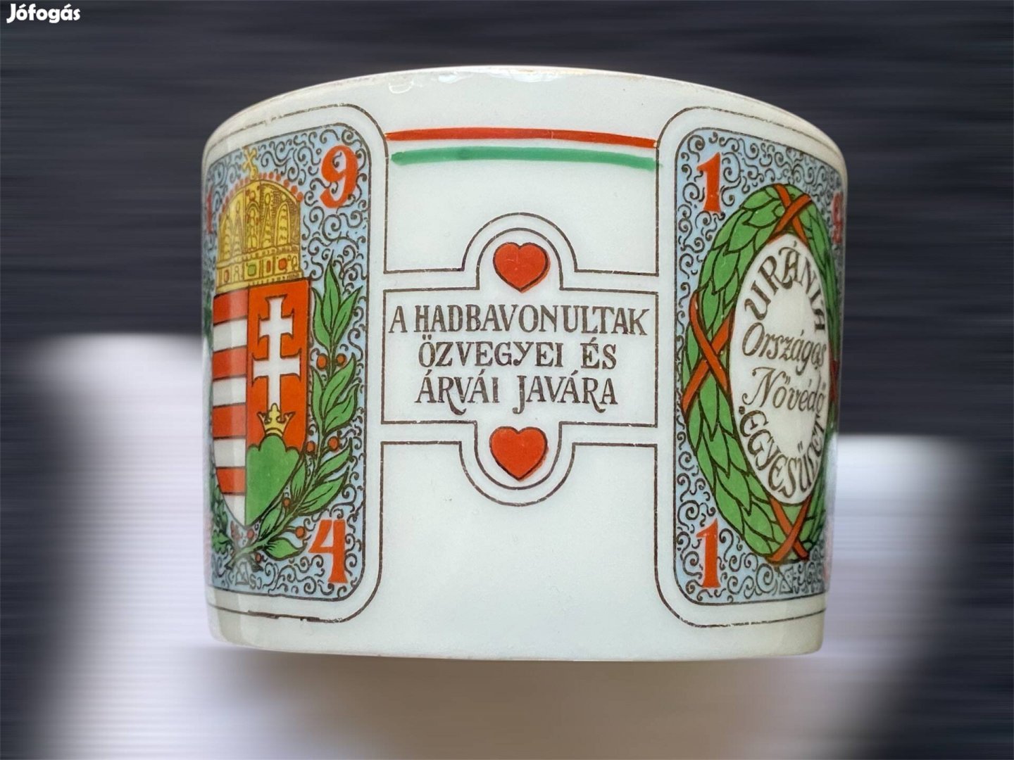 I. VH-s - Urániás kézzel festett porcelán bögre - 1914-1915