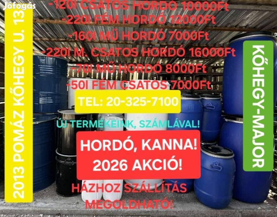 Ibc tartály . Hordó ,kanna.