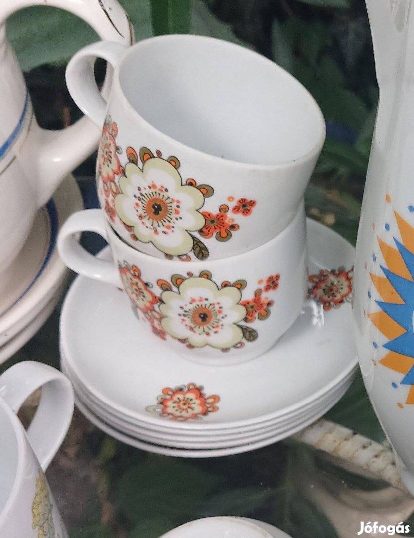Icu mintás alföldi porcelán kávés csészék