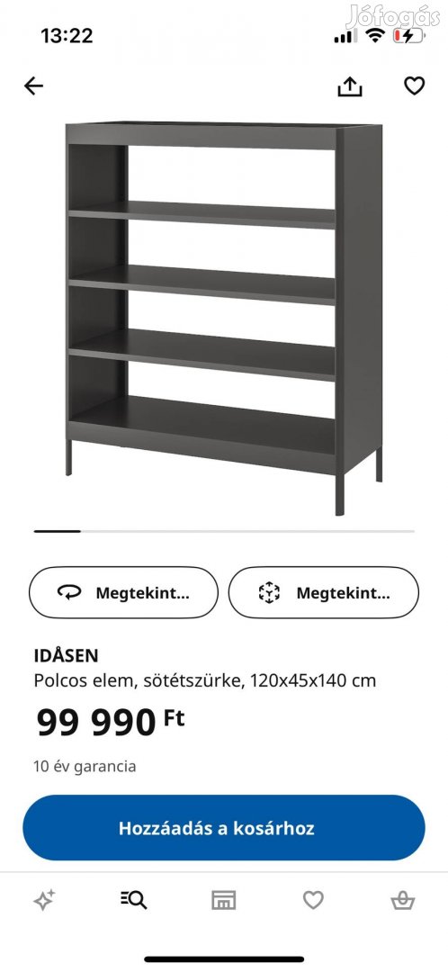 Idasen IKEA fém irodapolc