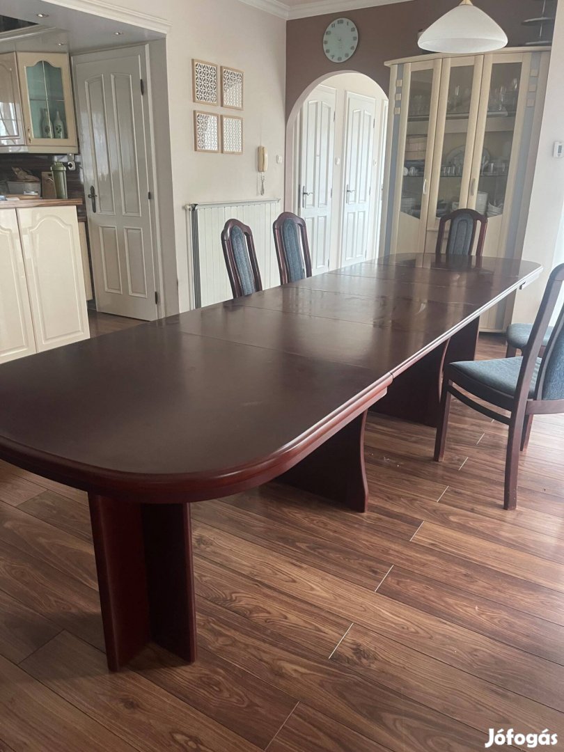 Igazi Cseresznye Fa kihúzható étkező asztal (160-340 cm) + 6 db szék