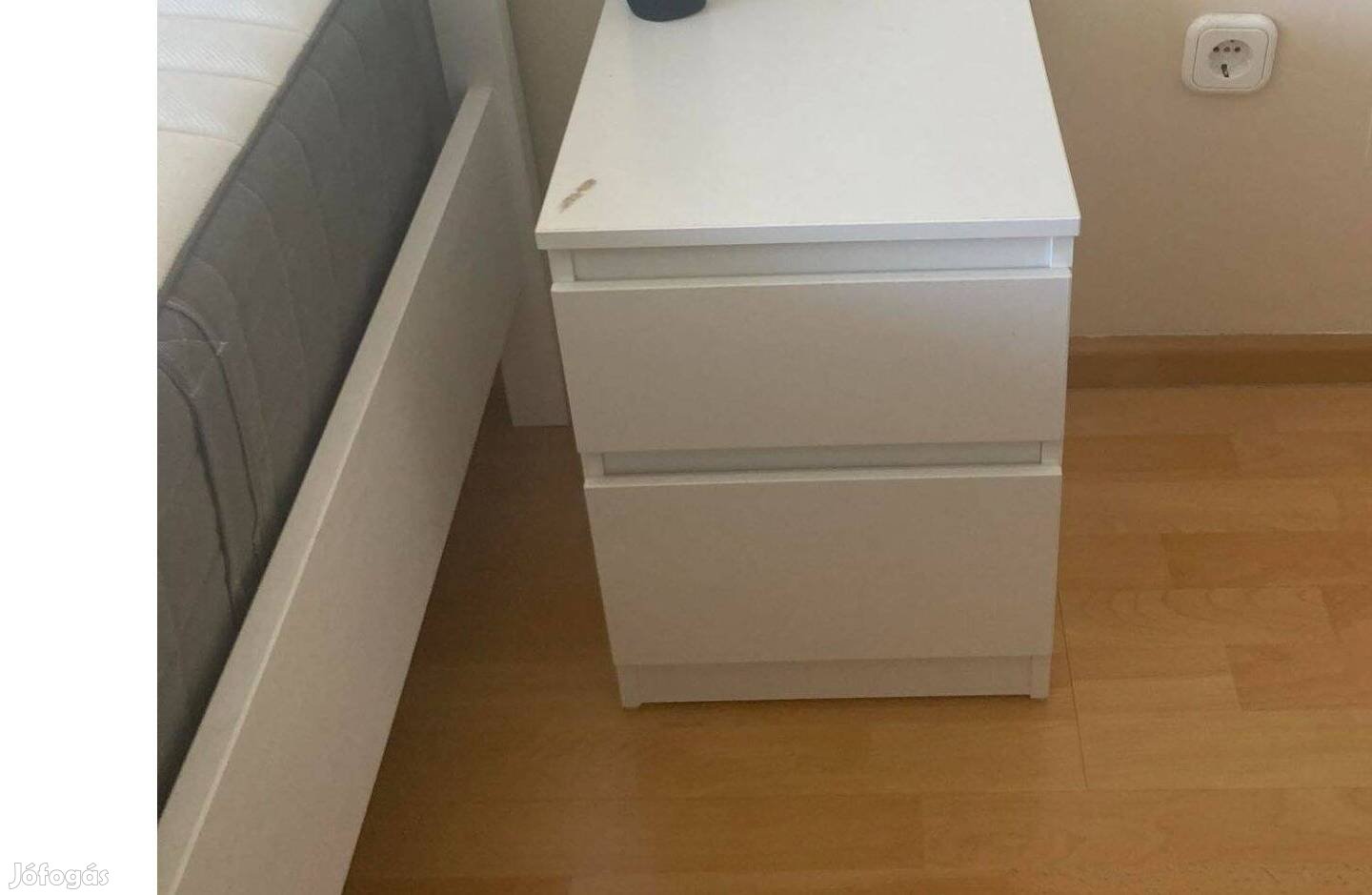 Ikea 2 fiókos szekrény éjjeli szekrény Malm ikeás fehér fiókos