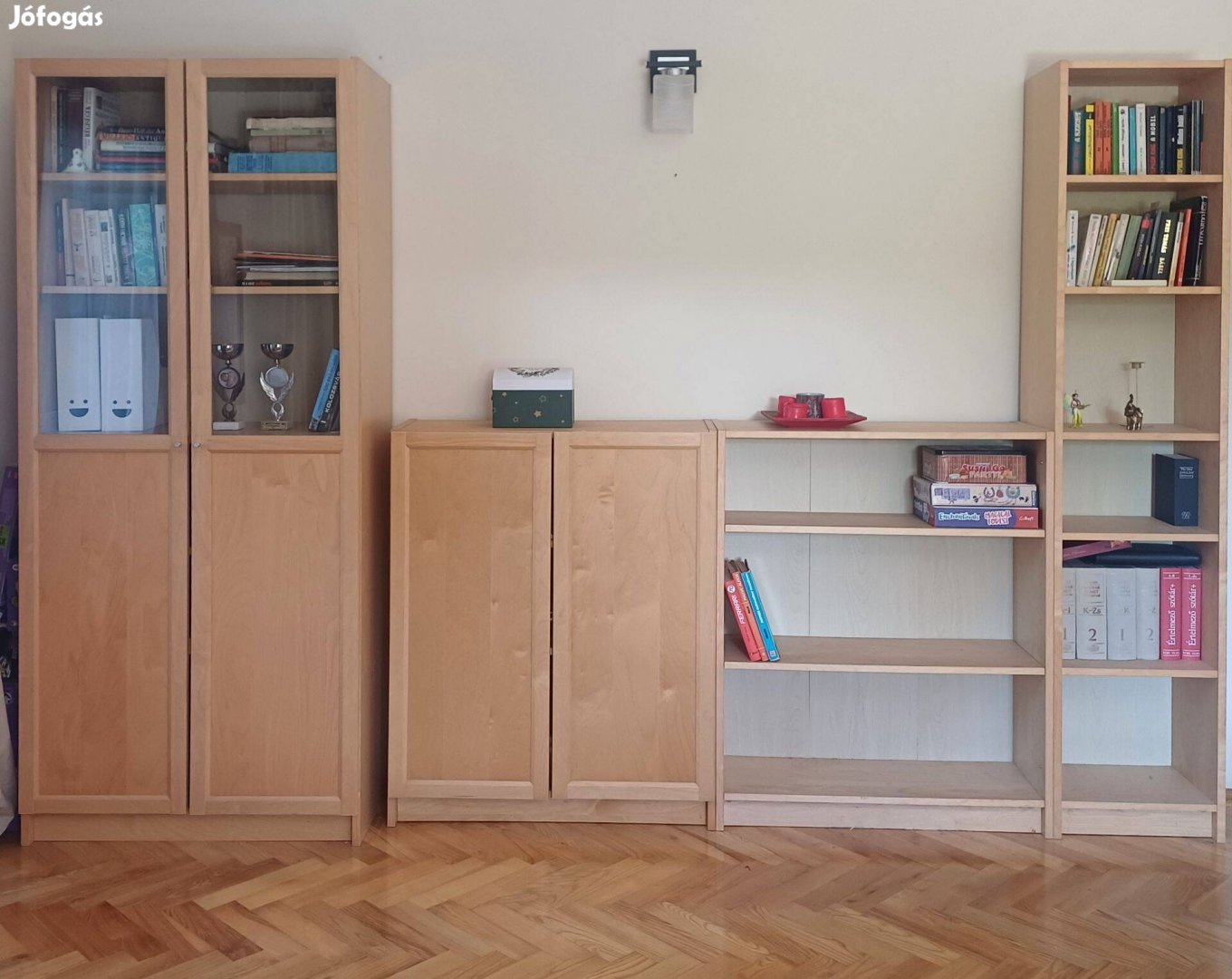 Ikea Billy nyír polc könyvespolc szekrény eredeti fa furnér