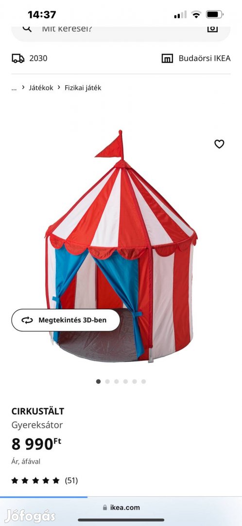 Ikea Cirkusz gyereksátor 