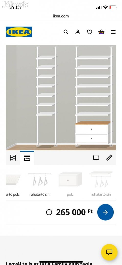 Ikea Elvarli polcrendszer térelválasztó 