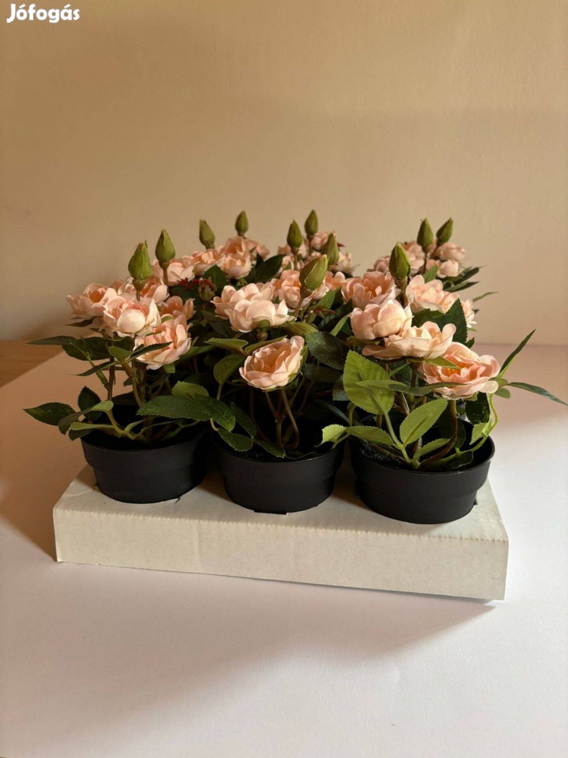 Ikea Fejka Cserepes műnövény művirág rózsa kaspóval esküvői