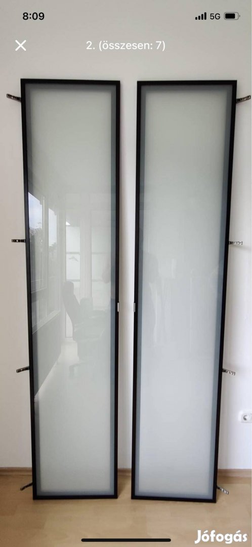 Ikea Fevik ajtó tejüveg fekete keret Pax szekrényhez