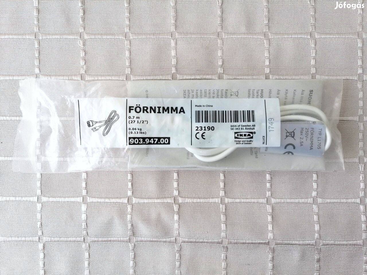 Ikea Förnimma csatlakozókábel 0,7 m Új