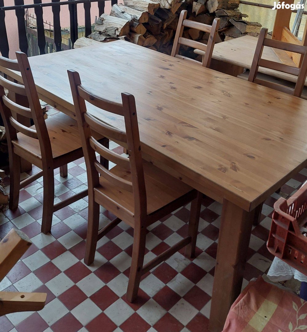 Ikea Forsby /Leksvik/fenyő étkező garnitúra 275