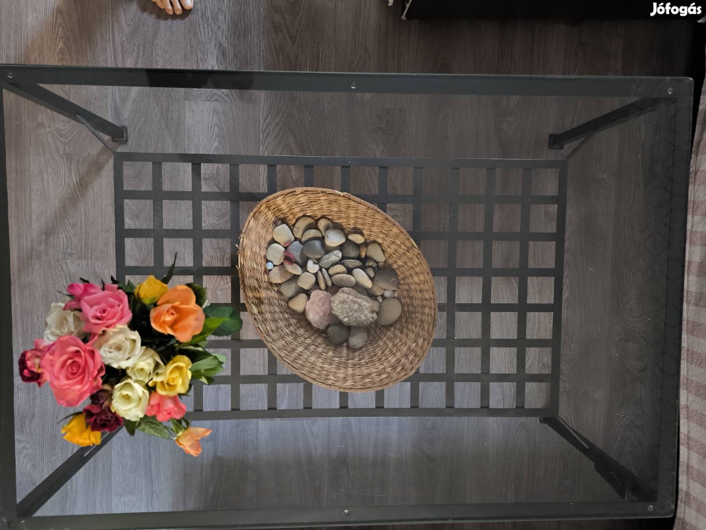 Ikea Granas üveg étkező asztal és nappali dohányzó asztal
