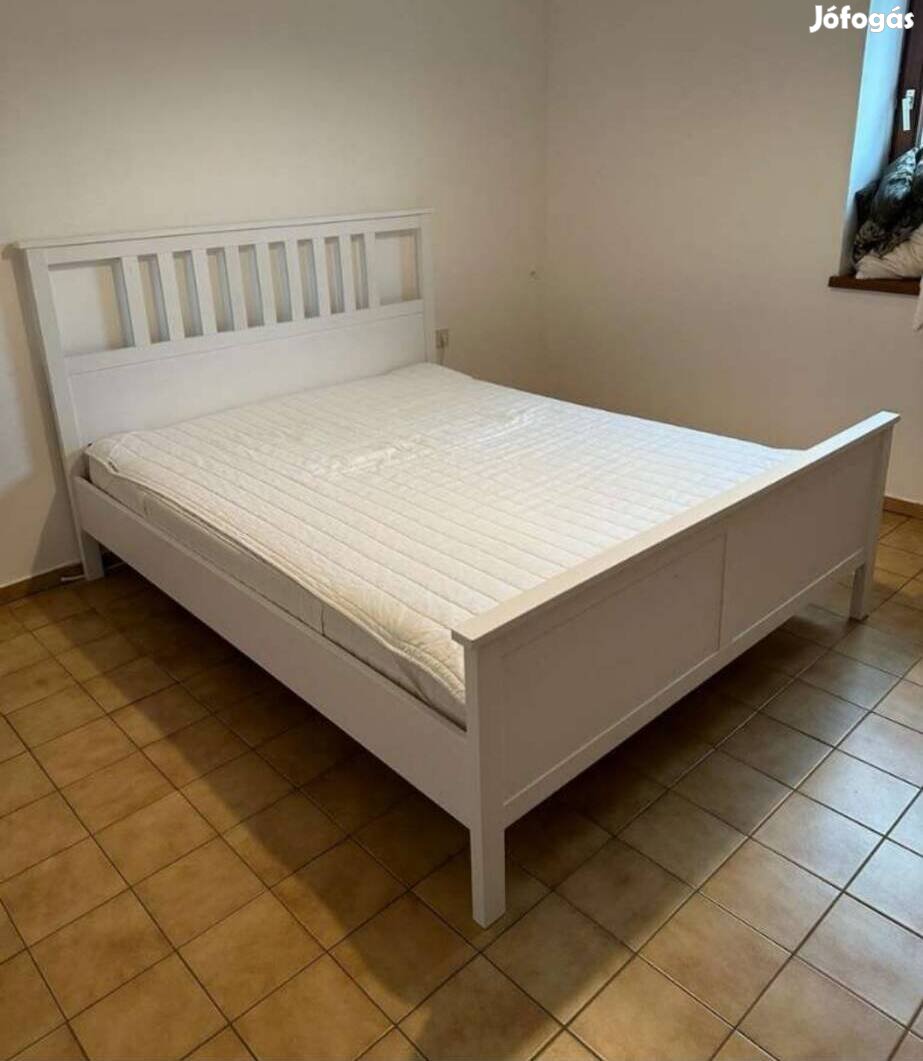 Ikea Hemnes franciaágy 160*200, + Leirsund rácsok, Matrand matrac