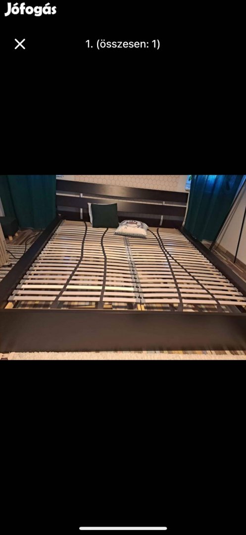 Ikea Hopen wenge ágykeret és 2 matrac