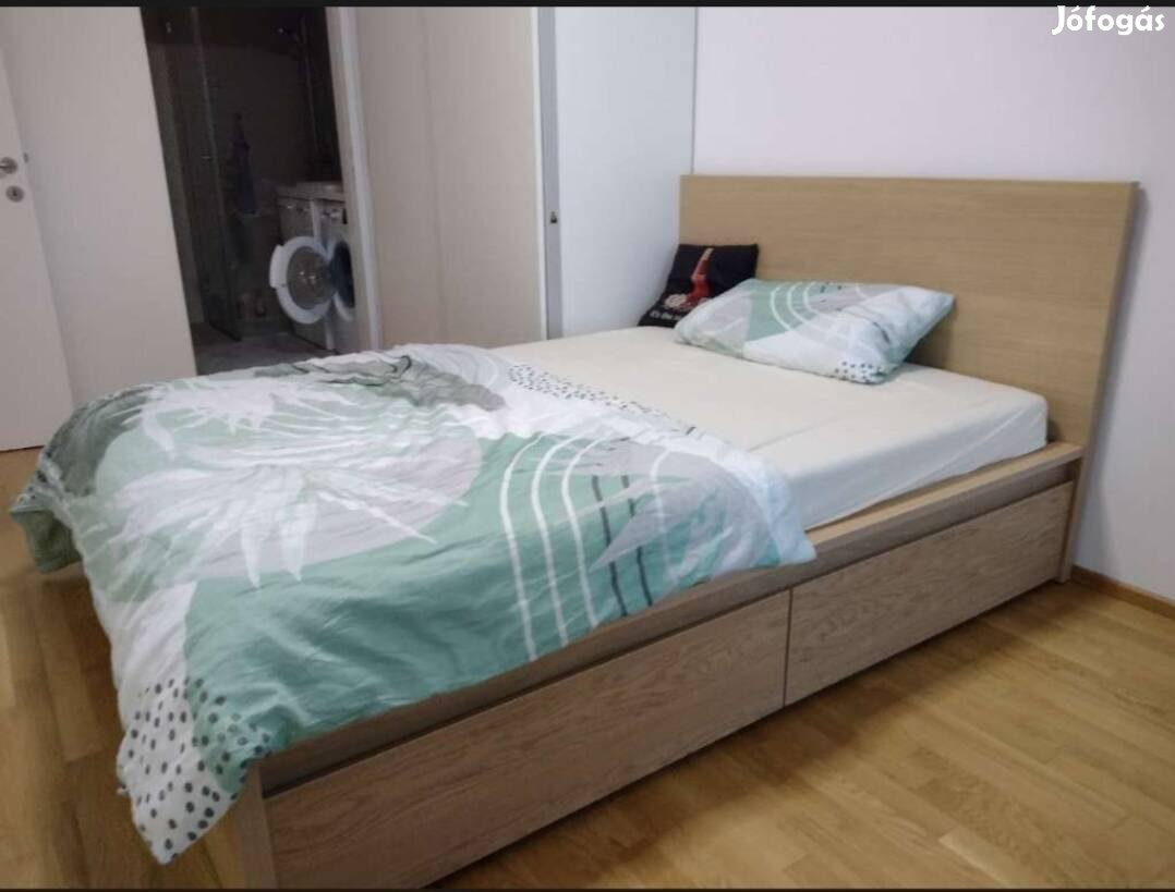 Ikea Malm 160x200-as ágy 2 db ágy alatti tárolóval