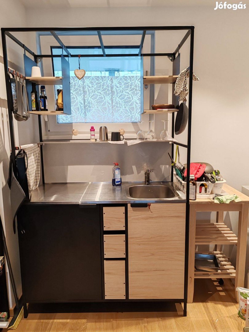 Ikea Mini konyha fekete-kőris