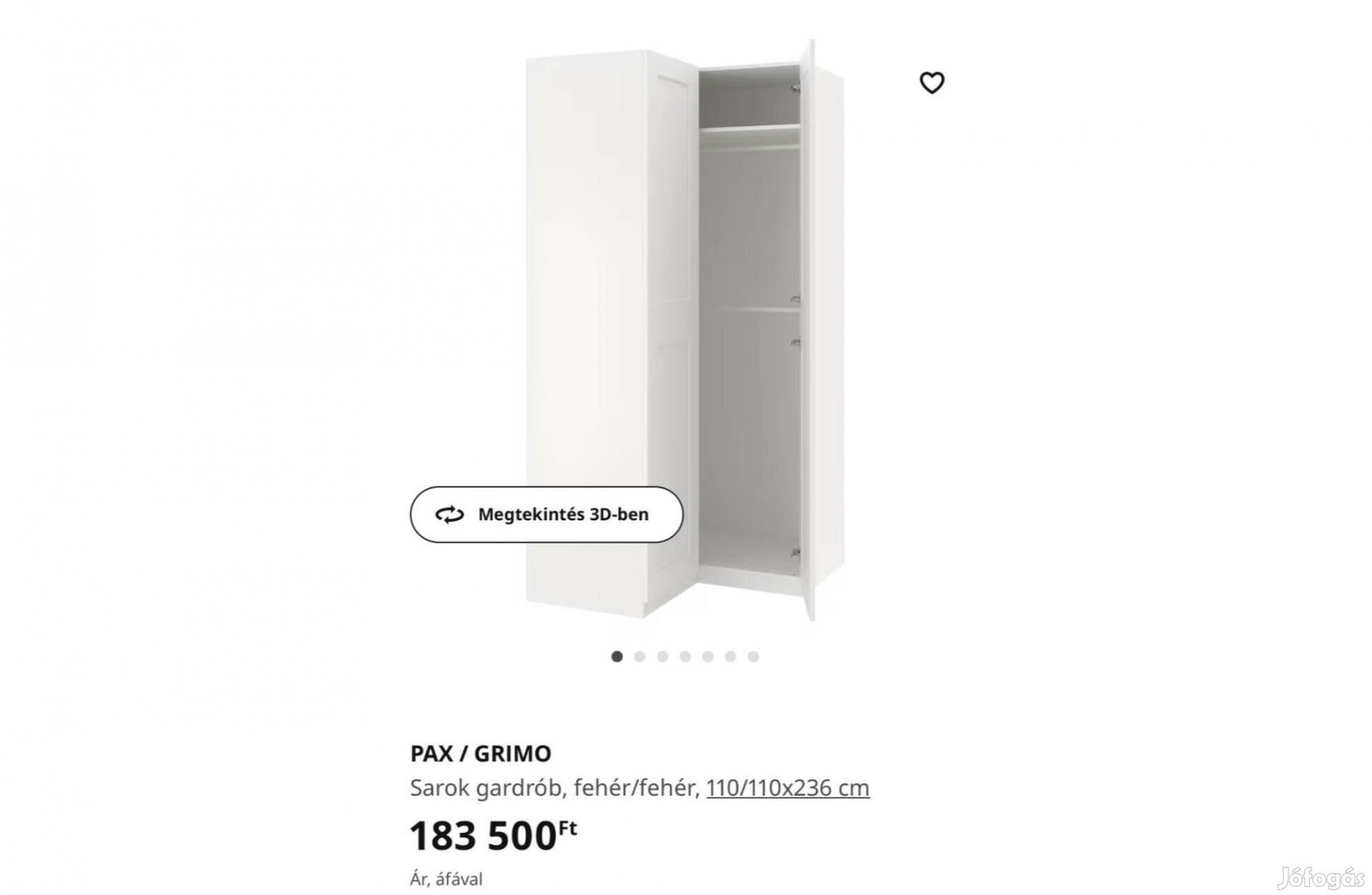 Ikea Pax sarok szekrény