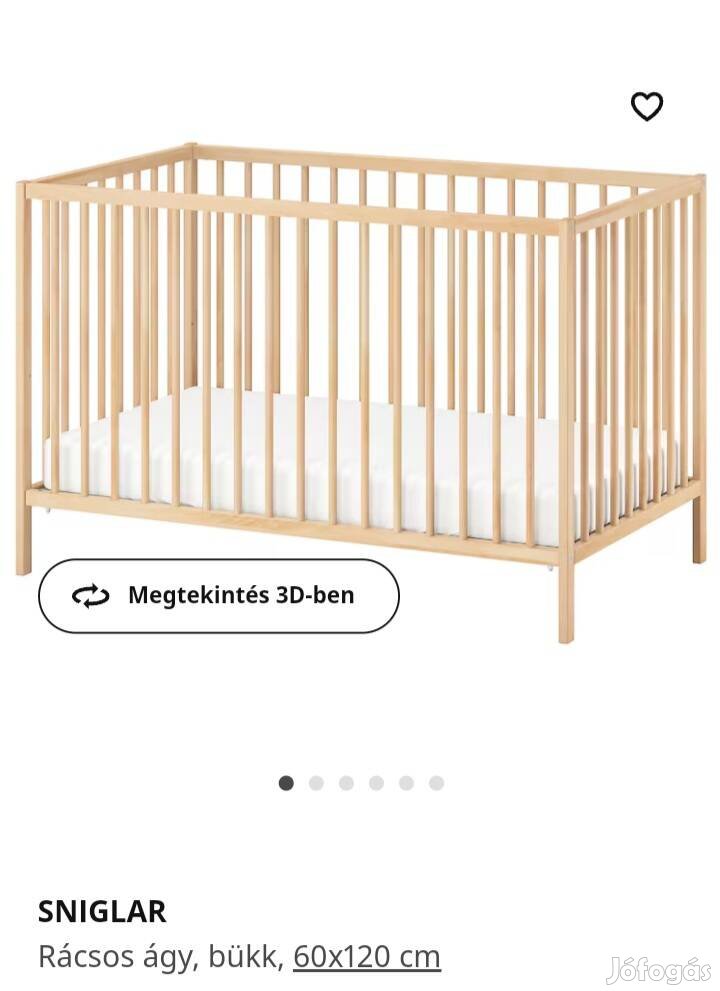 Ikea Singlar rácsos ágy - kókuszmatraccal