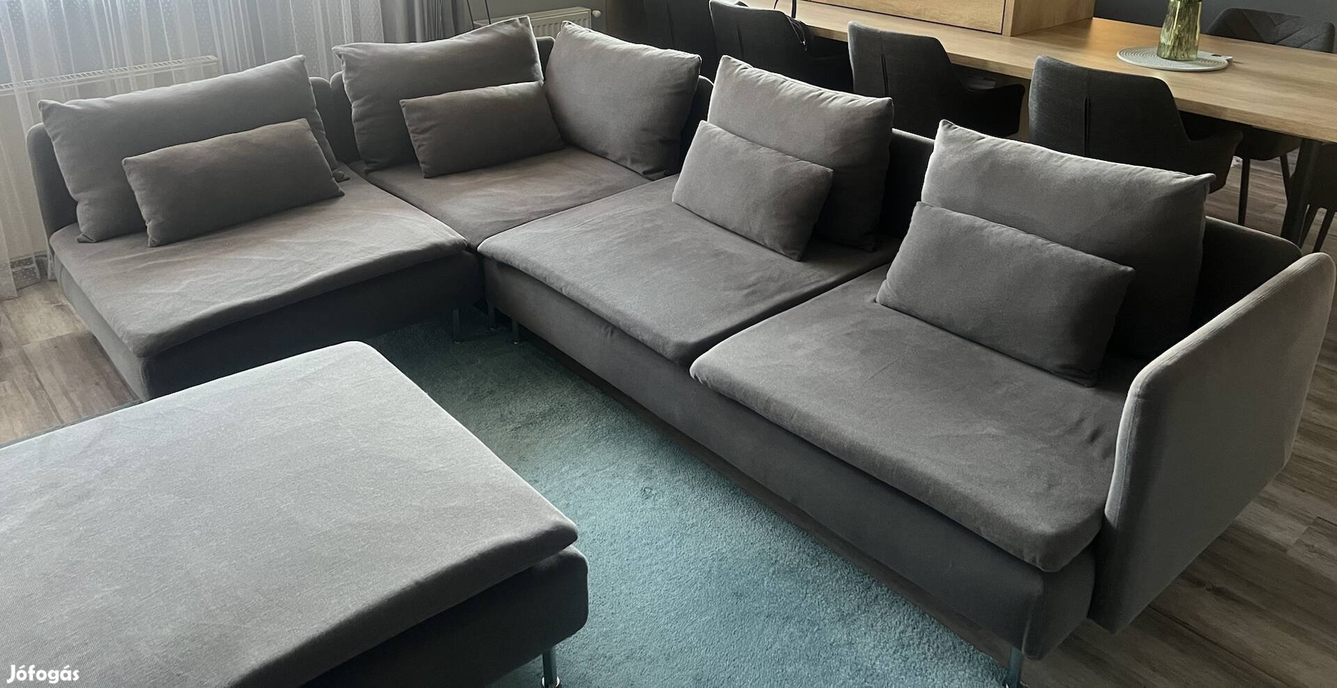 Ikea Söderhamn sarokkanapé és lábtartó