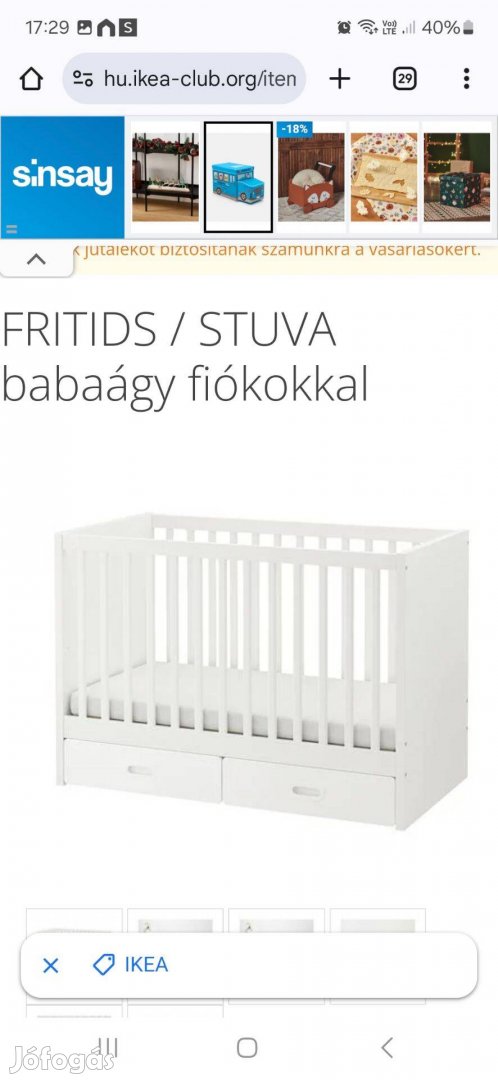 Ikea Stuva kiságy és pelenkázó