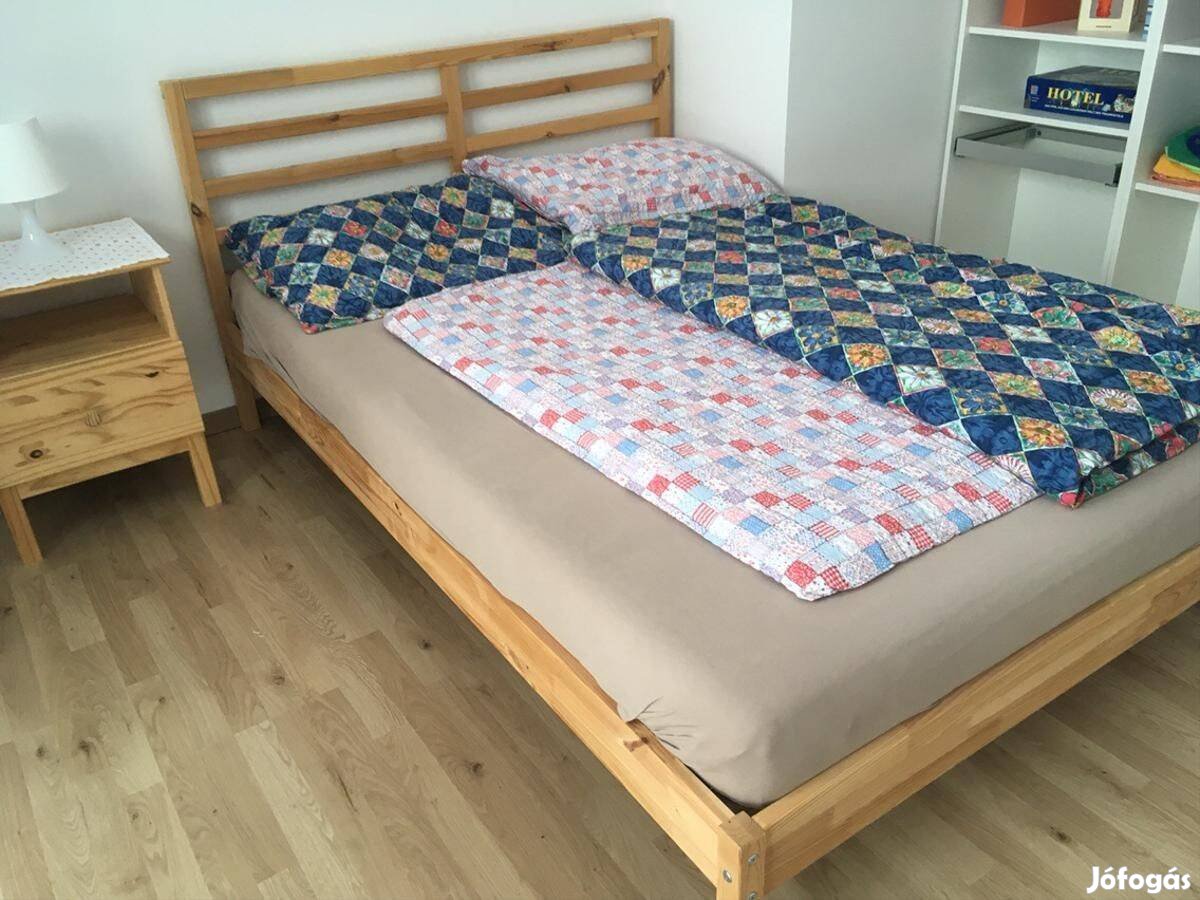 Ikea Tarva fenyő franciaágy 160x200+ágyrács (matrac nélkül)