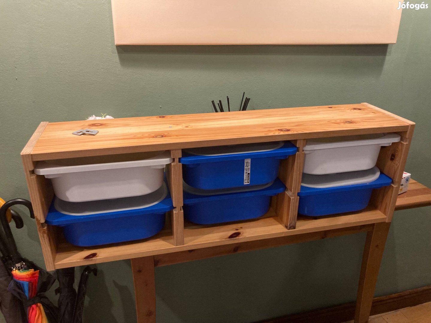 Ikea Trofast fali tároló dobozokkal