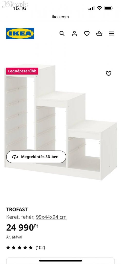 Ikea Trofast tároló, dobozokkal