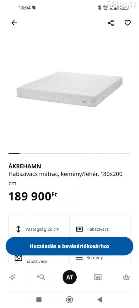 Ikea akrehamn matrac 180*200cm kemény