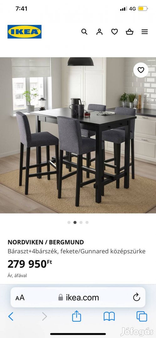 Ikea bárasztal bárszékekkel elado