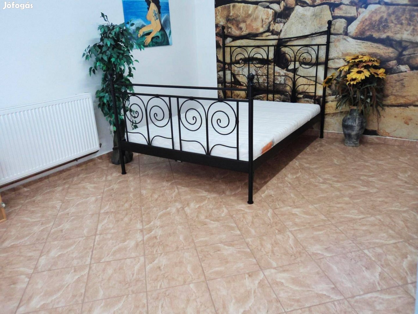 Ikea franciaágy kovácsoltvas jellegű 140x200