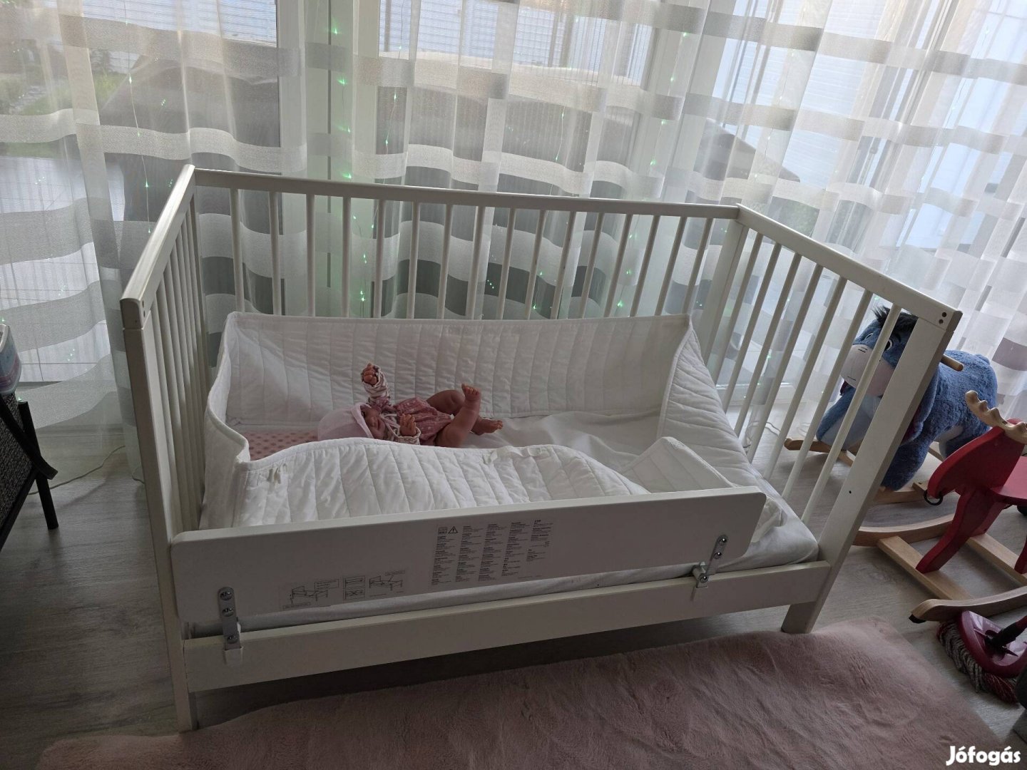 Ikea kiságy fehér, matraccal