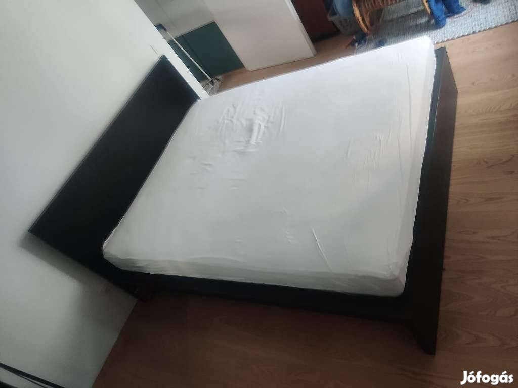 Ikea malm 160x200 fekete ágykeret ráccsal