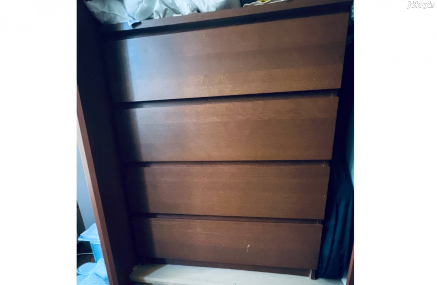 Ikea malm 4 fiókos komód barna, üveglappal