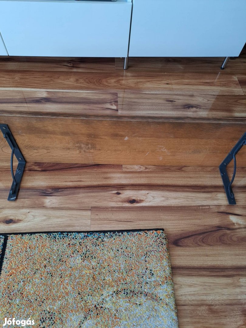 Ikea rusztikus falipolc, acél konzollal 