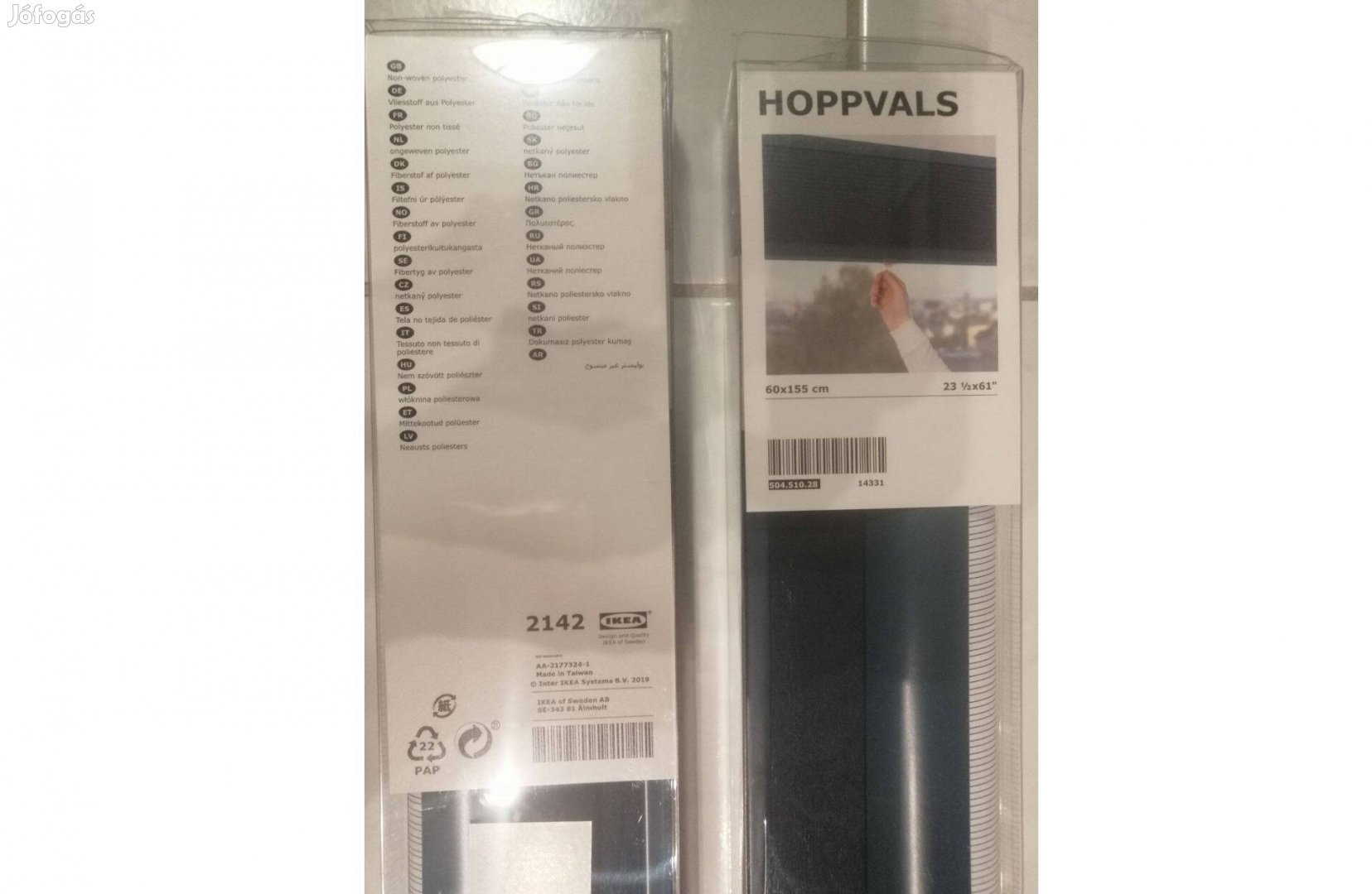 Ikea új Hoppvals Cellás sötétítő redőny ,60x155 cm türkiz 2 db,félár