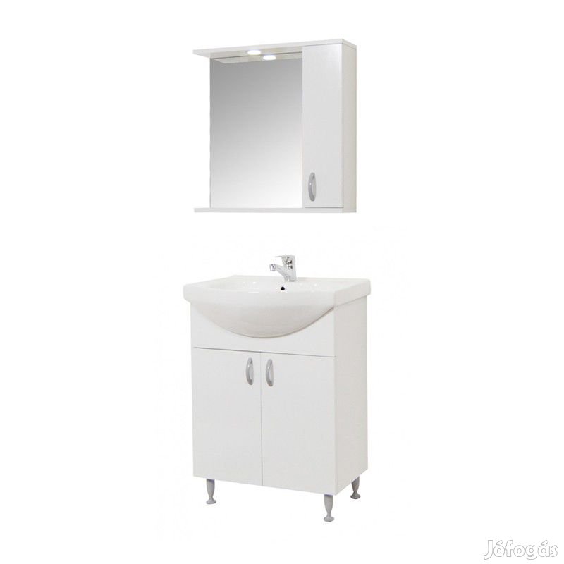 Ikeany 55 fürdőszoba bútor szett mosdóval, Oglio50 tükrös polccal