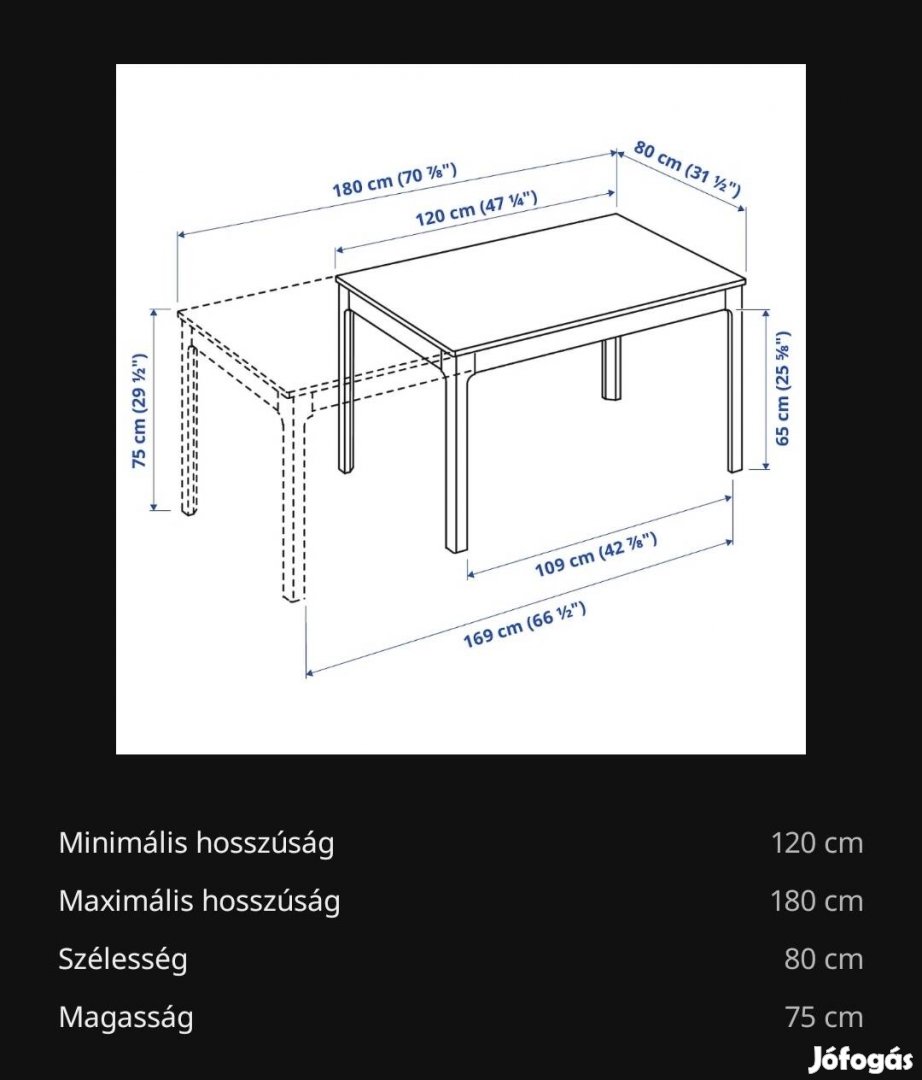 Ikeas meghosszabithato etkezo asztal elado!