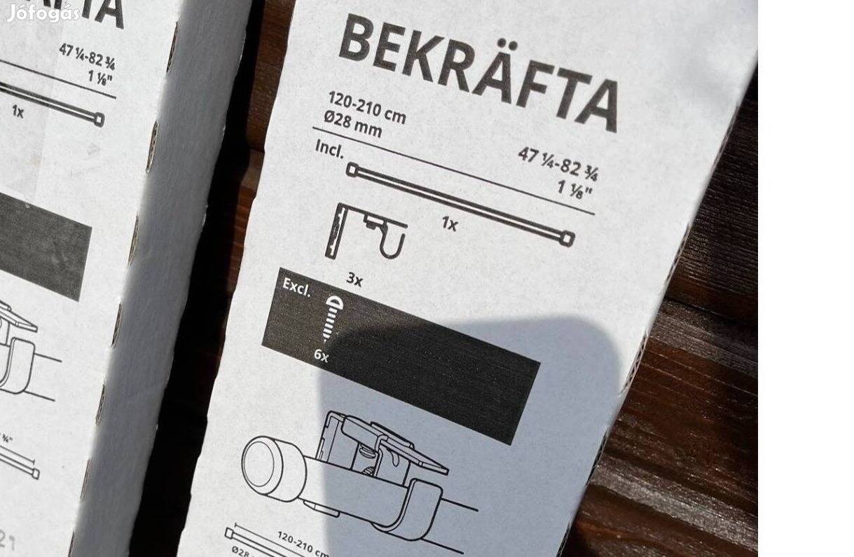 Ikeás új eredeti dobozában lévő 1 db fekete függönyrúd eladó