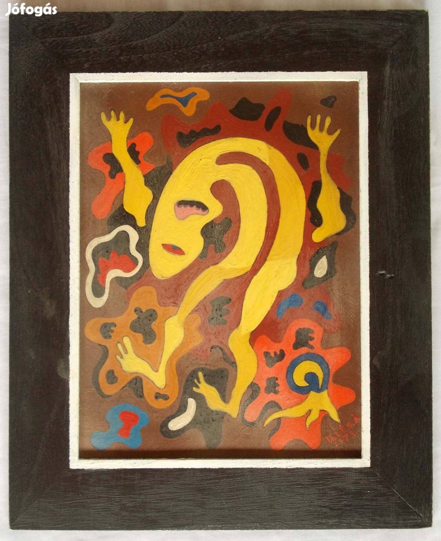 Illés Árpád festmény. A művész 1973-ban alkotott Cirkusz című víziója