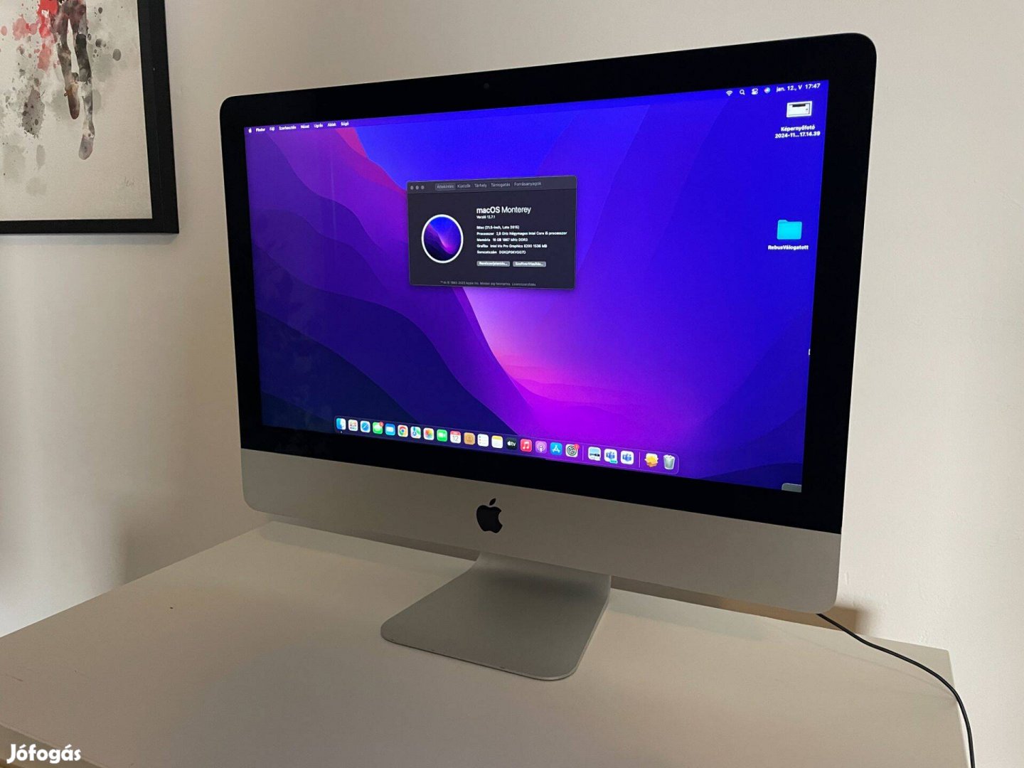 Imac 21.5 inch - I5 pocesszor 16GB - 512gb SSD