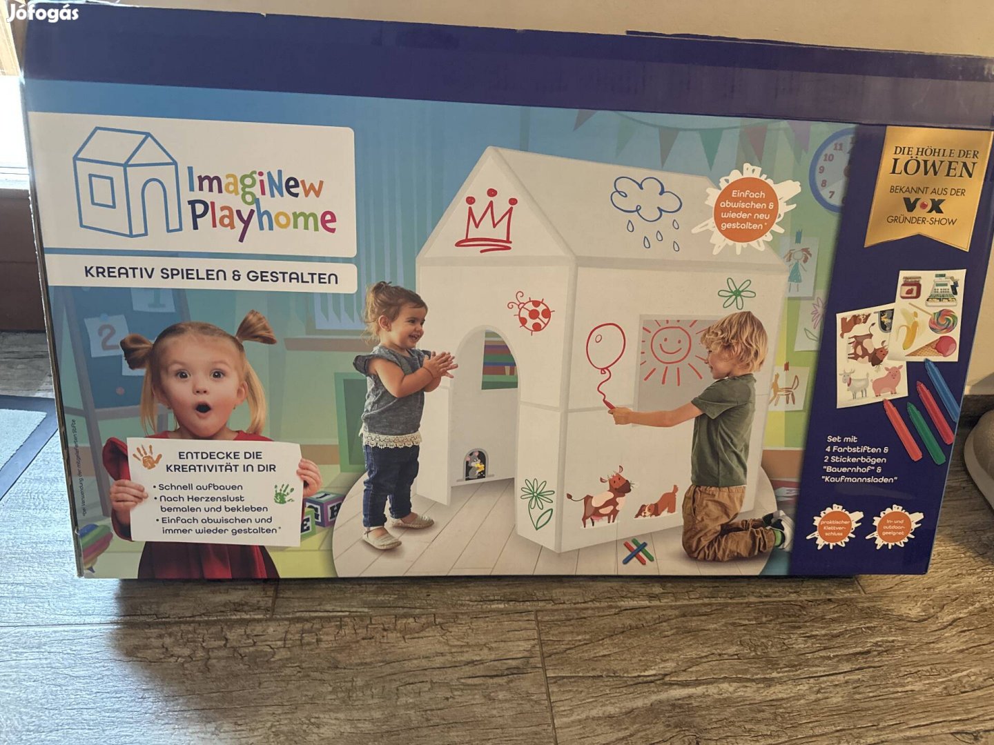 Imaginew Playhome kreatív játék házikó festhető 80x80x110 cm Új