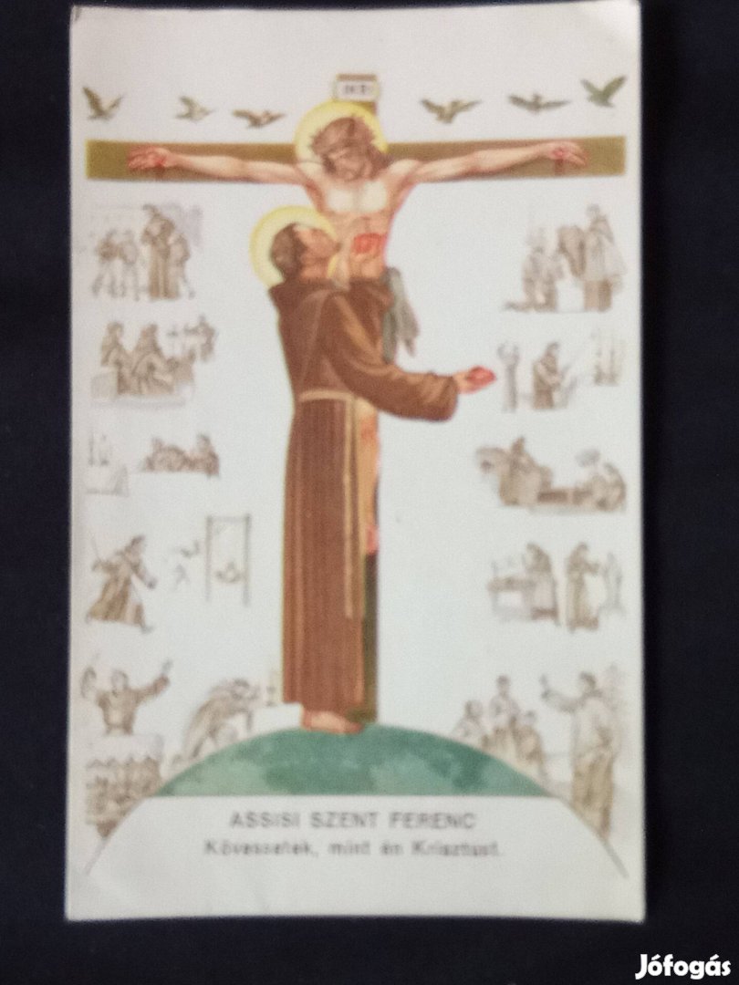 Imakönyvbe való lap Assisi Szent Ferenc 1947
