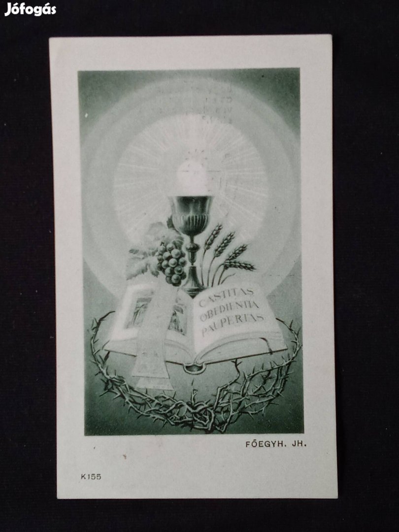 Imakönyvbe való lap, pappászentelési emléklap 1943
